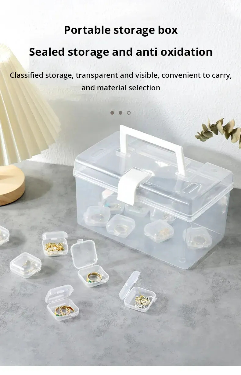 40pcs/set Mini Clear Plastic Storage Box Jewelr y Storage Case ...