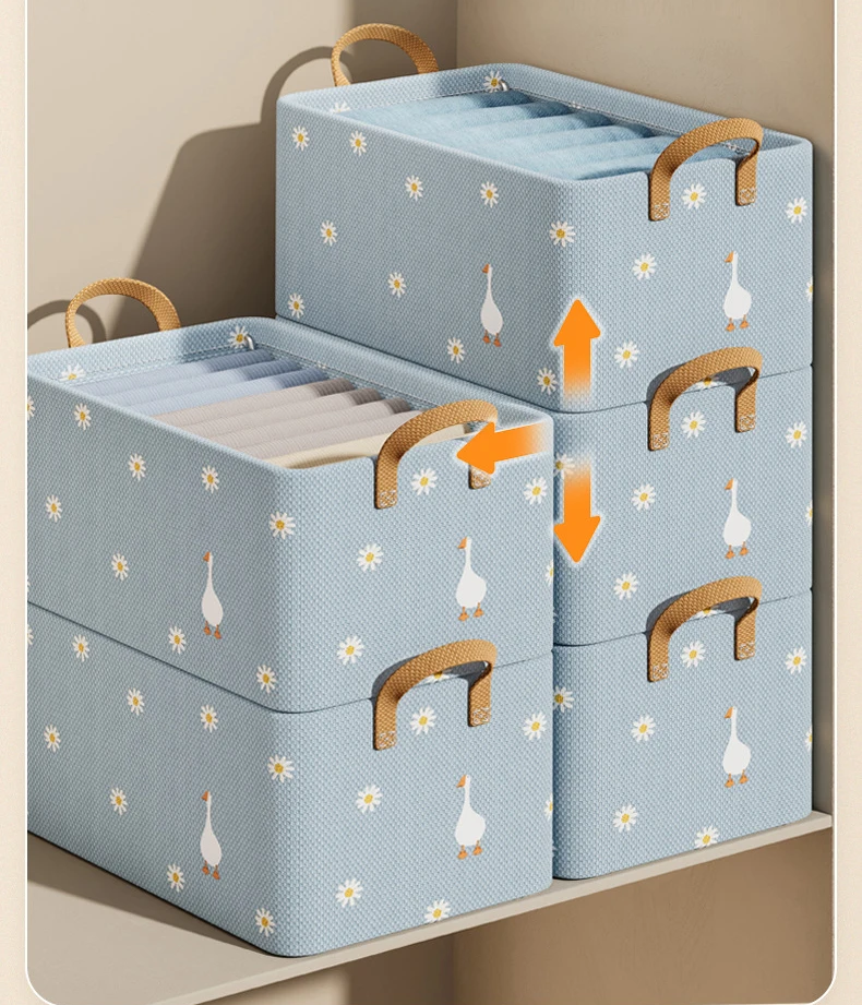 1pc Big Capacity Household Foldable Clothes and Items Storage Box with ...