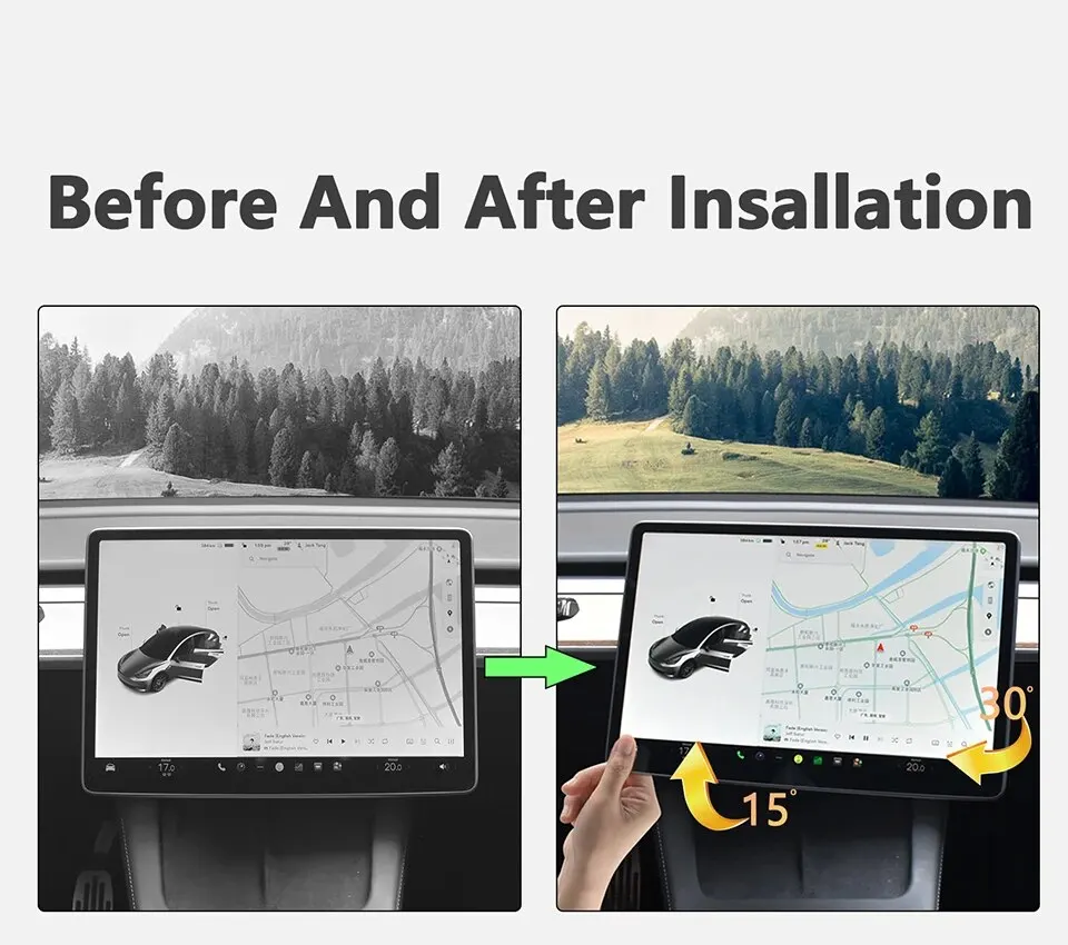For Tesla Model 3 Model Y Accessories Central Control Screen Display ...