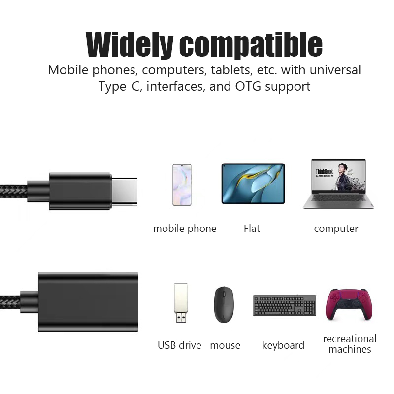 Type-C To USB 2.0 Smooth, Fast, And Time-Saving Adapter Cable | Shopee ...
