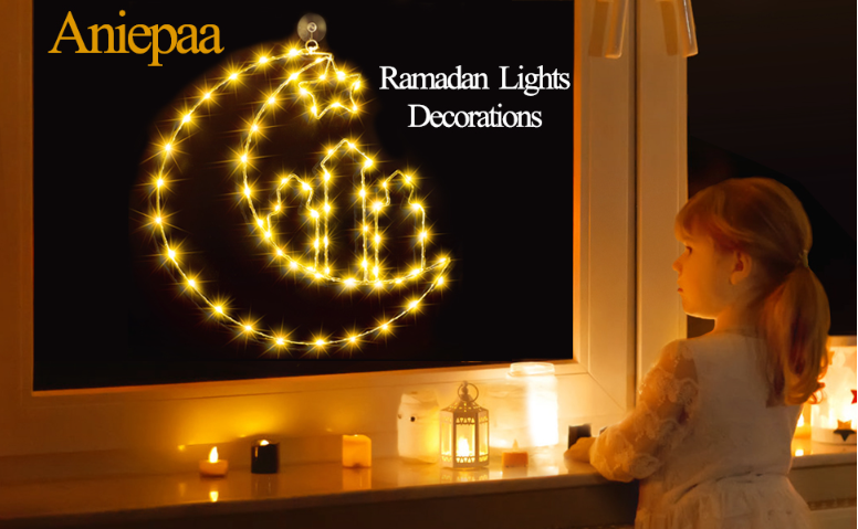 Ramadan Decorations, LED Ramadan Lights, 8 Modes Eid Decorations Window ...