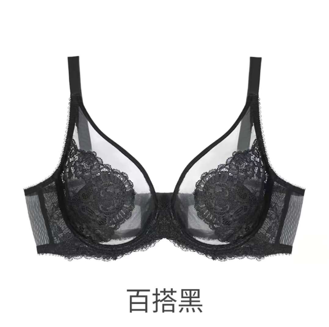 Women's underwear with breathable mesh splicing, embroidered lace ...