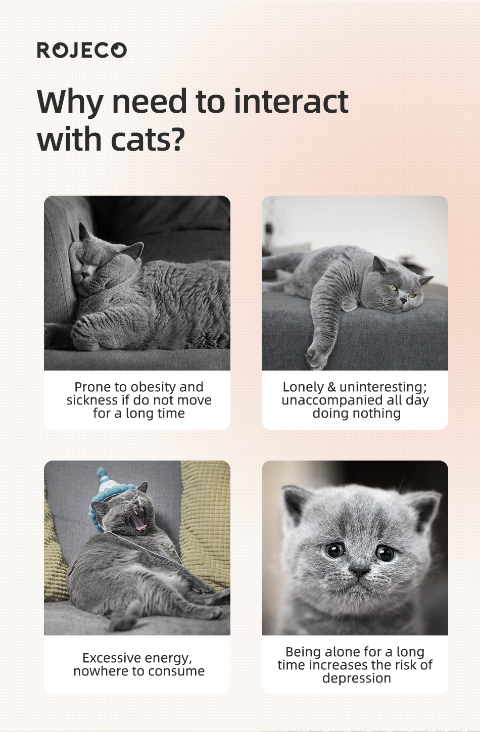 ROJECO Automatic Cat Toys Intelligent Interactive Cat Claws laser ...
