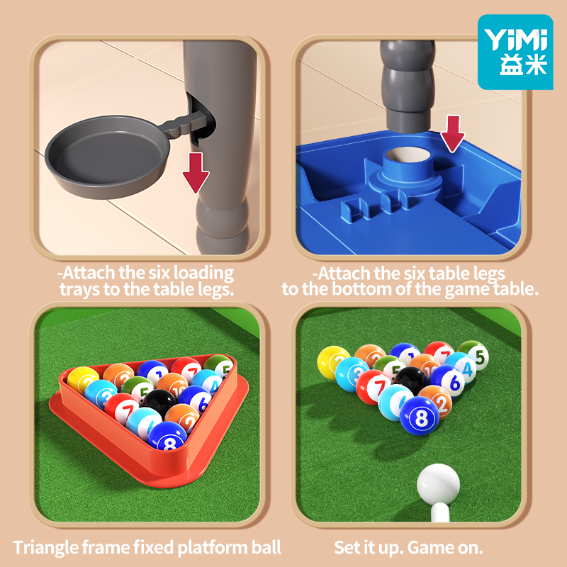 YIMI 84Pcs Mini Pool Table Game Cat Billiard Table Billiards Game Balls ...