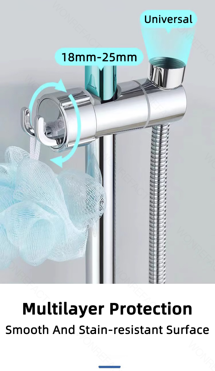 Shower Stand Hand Shower Head Adjustable Slide Rod Stand Wall Mounted ...