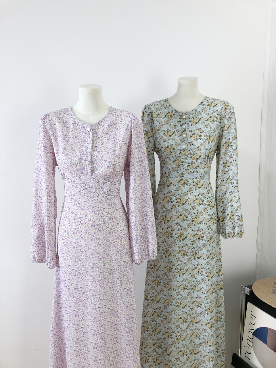 Casual Floral Street Live button long women dress breastfeed friendly