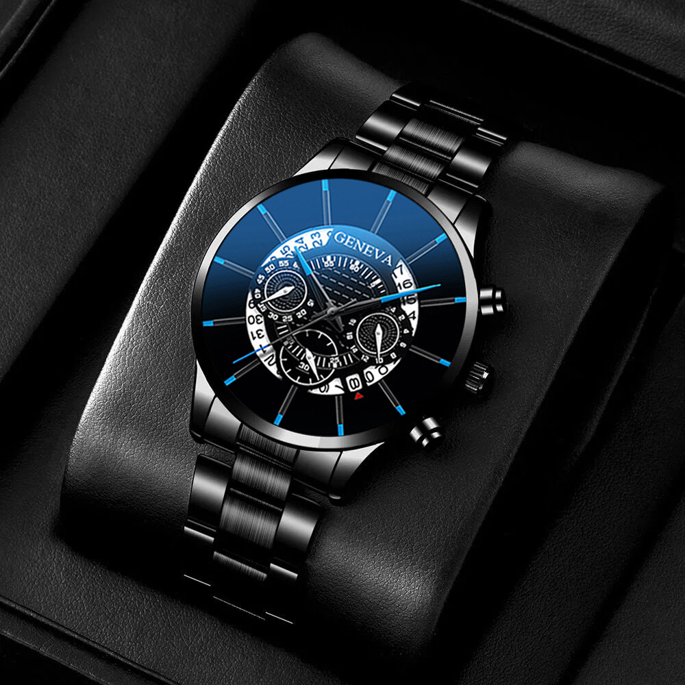 A Men's 5-Piece Set Classic All-Match Watch-Quartz Watch, Keychain ...