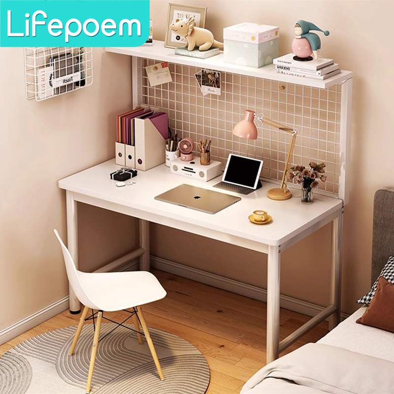 Study Table With Pegboard Perforated Meja Belajar Table With Storage ...