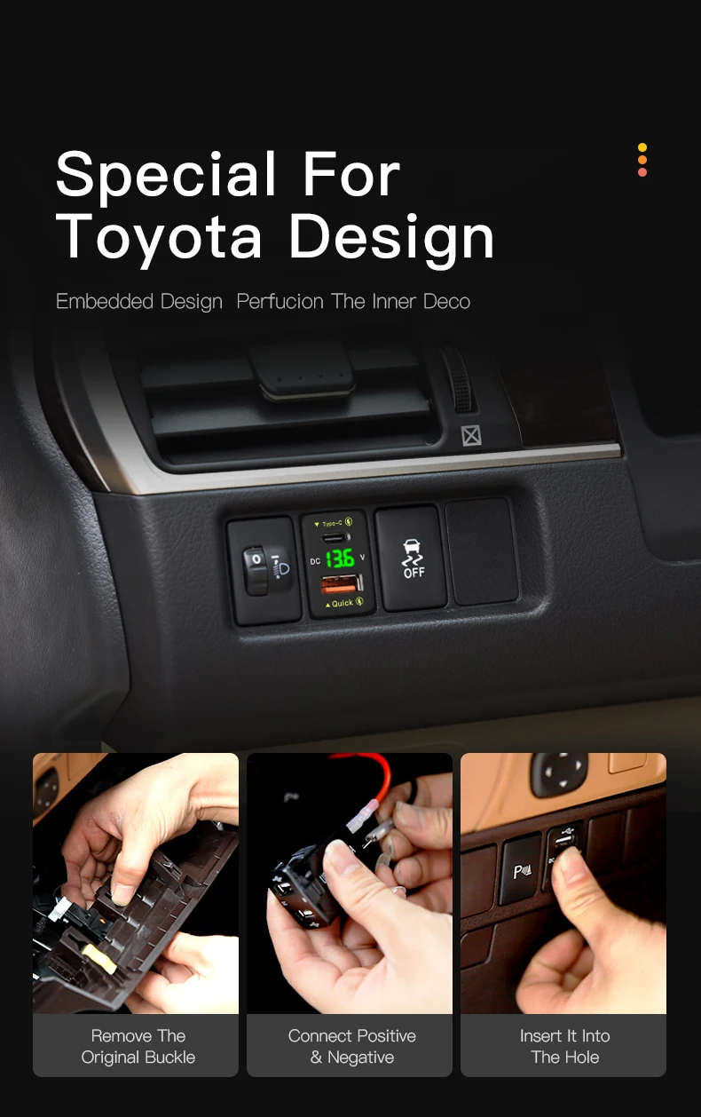 48W Car Socket Adapter 12V-24V QC3.0 Car Charger Usb Phone Power For ...