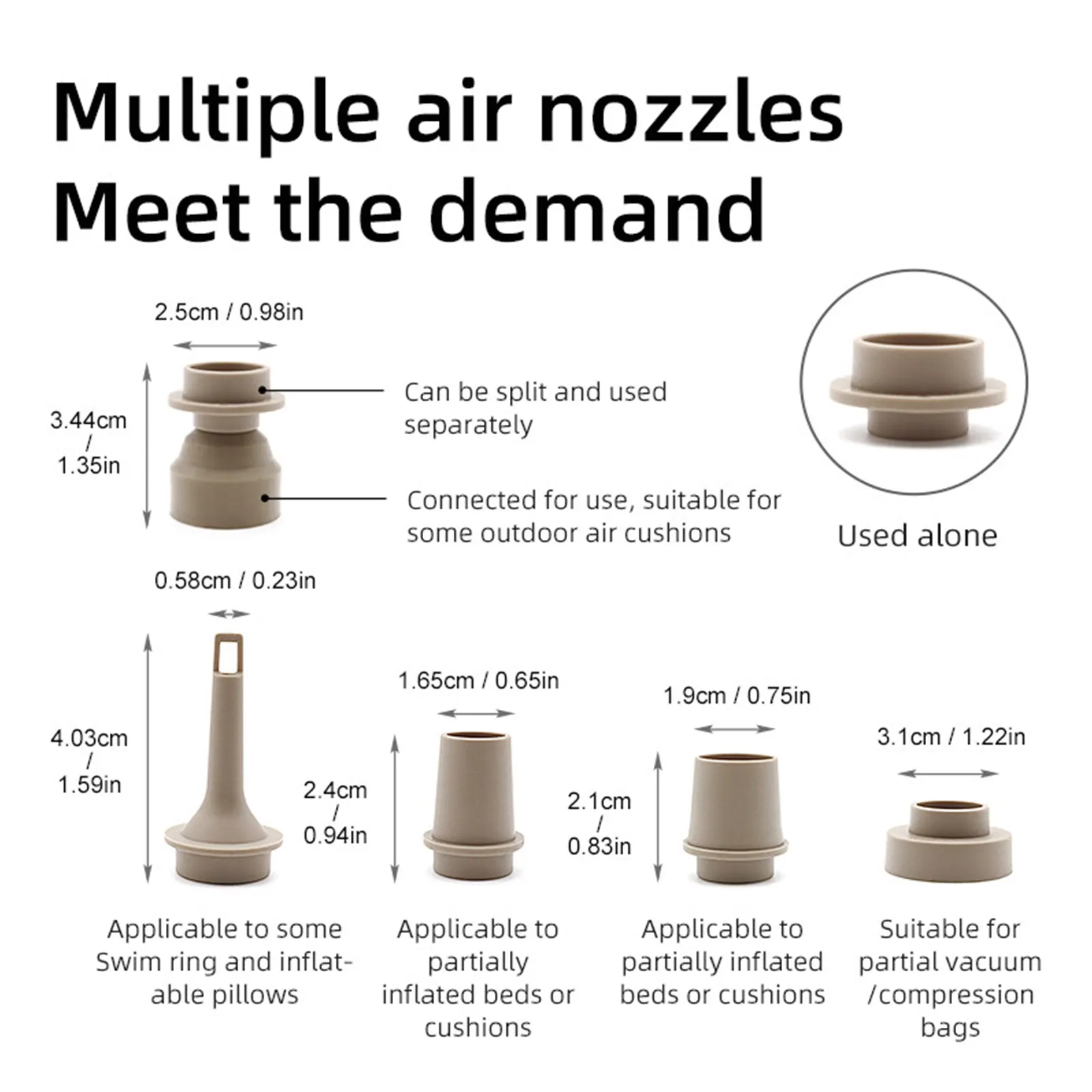 2 in 1 AC Electric Air Pump Inflate Deflate for Air Mattress Swimming ...