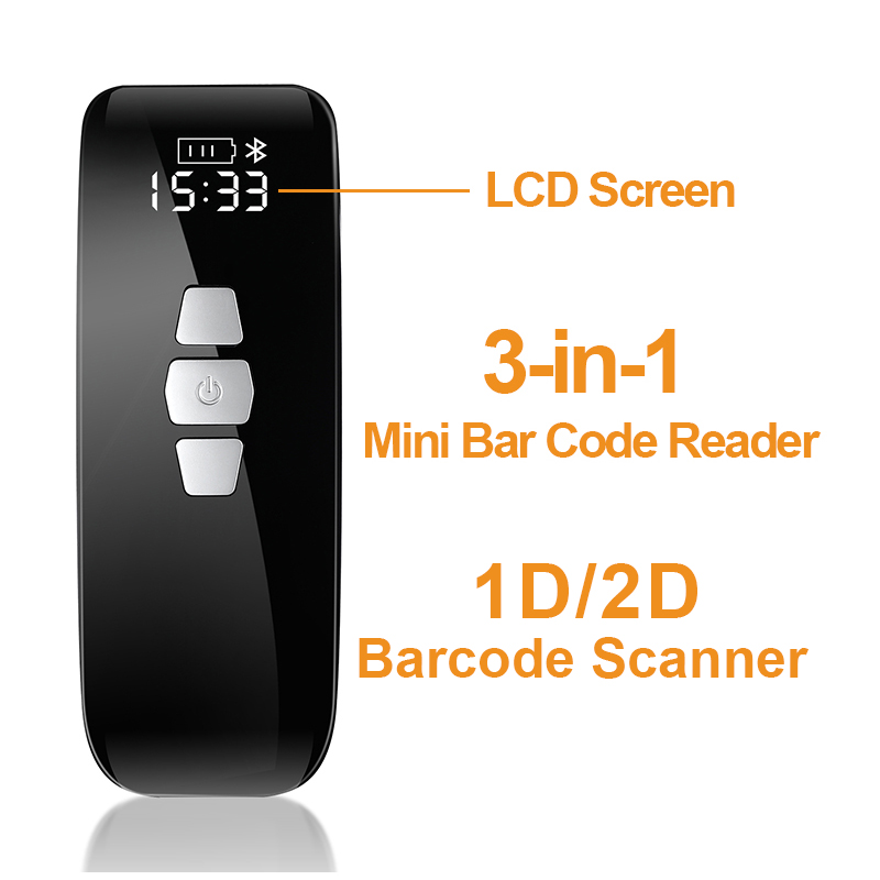 Eyoyo 2D Back Clip Bluetooth Wireless Barcode Scanner Work with Phone ...