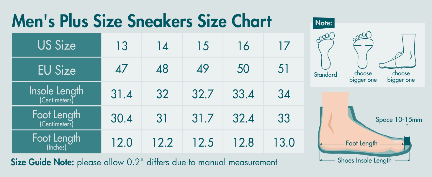 Hawkwell Men's Big Size 47-51 Men Shoes Plus Size Casual Lightweight ...