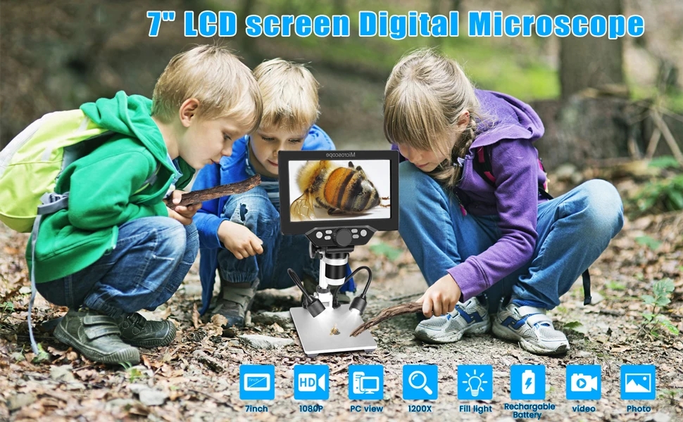 G1200 Digita Microscope 12MP 1-1200X Microscope Digital Electronic ...