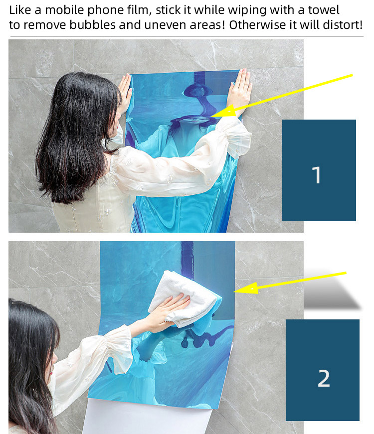 Self-adhesive Mirror Sticker Soft Mirror Wall Sticker Full-Body Mirror ...