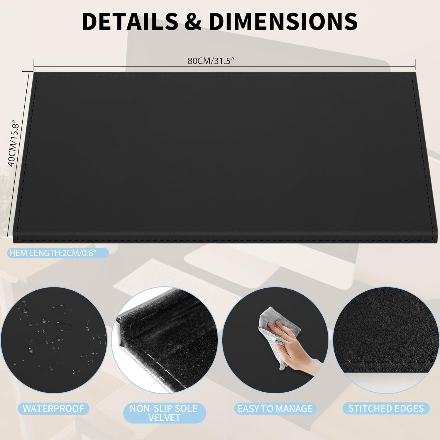 Edgefold Elbow Guard Wrist Guard Leather Office Desk Mat Large Mouse ...