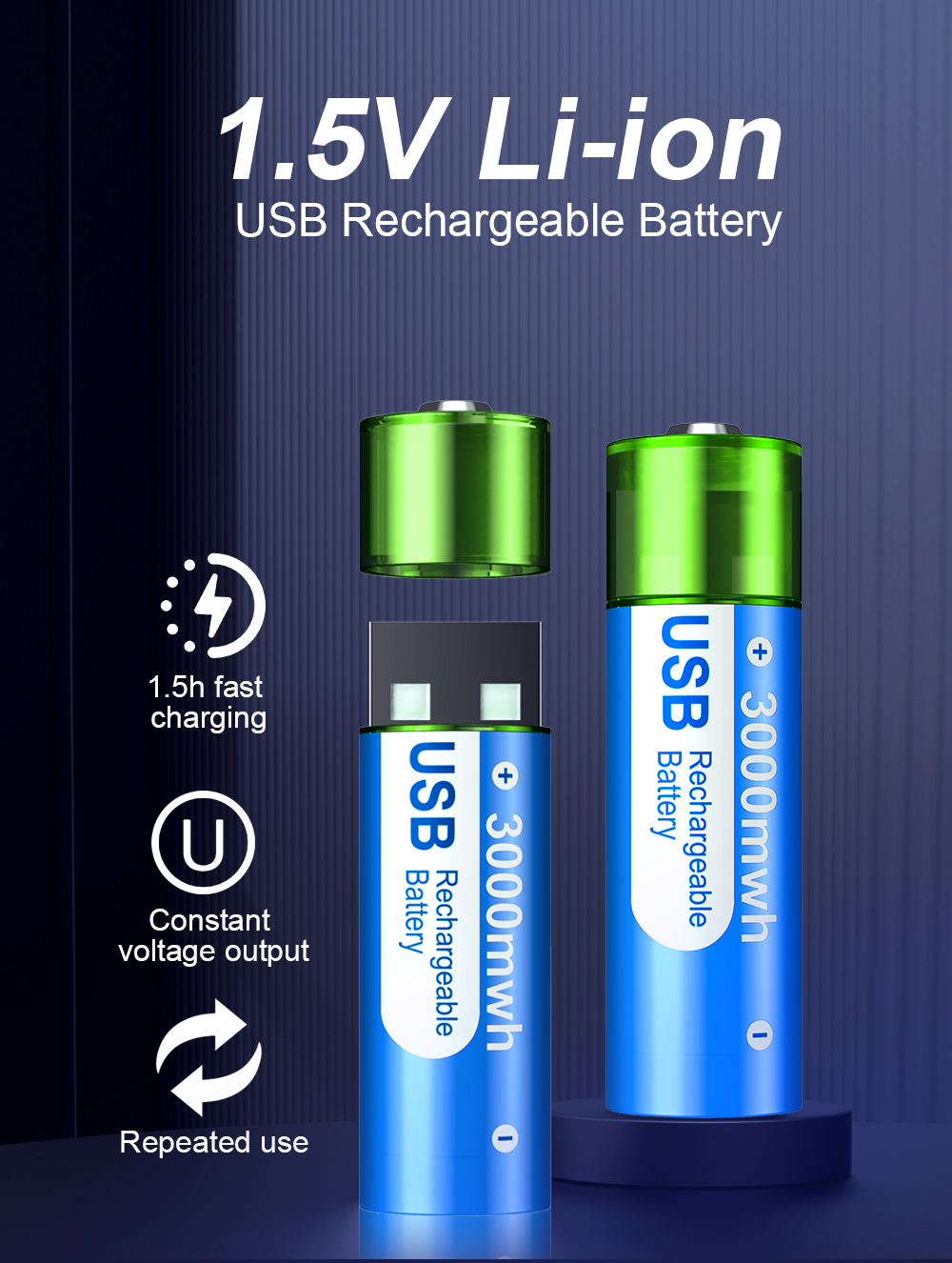 Cityork Usb Rechargeable Aa Lithium Battery V High Capacity Mwh