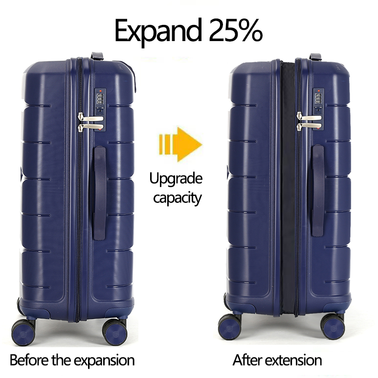 TZJM Expandable Luggage Double -layer zipper Luggage Bag Travel PP ...
