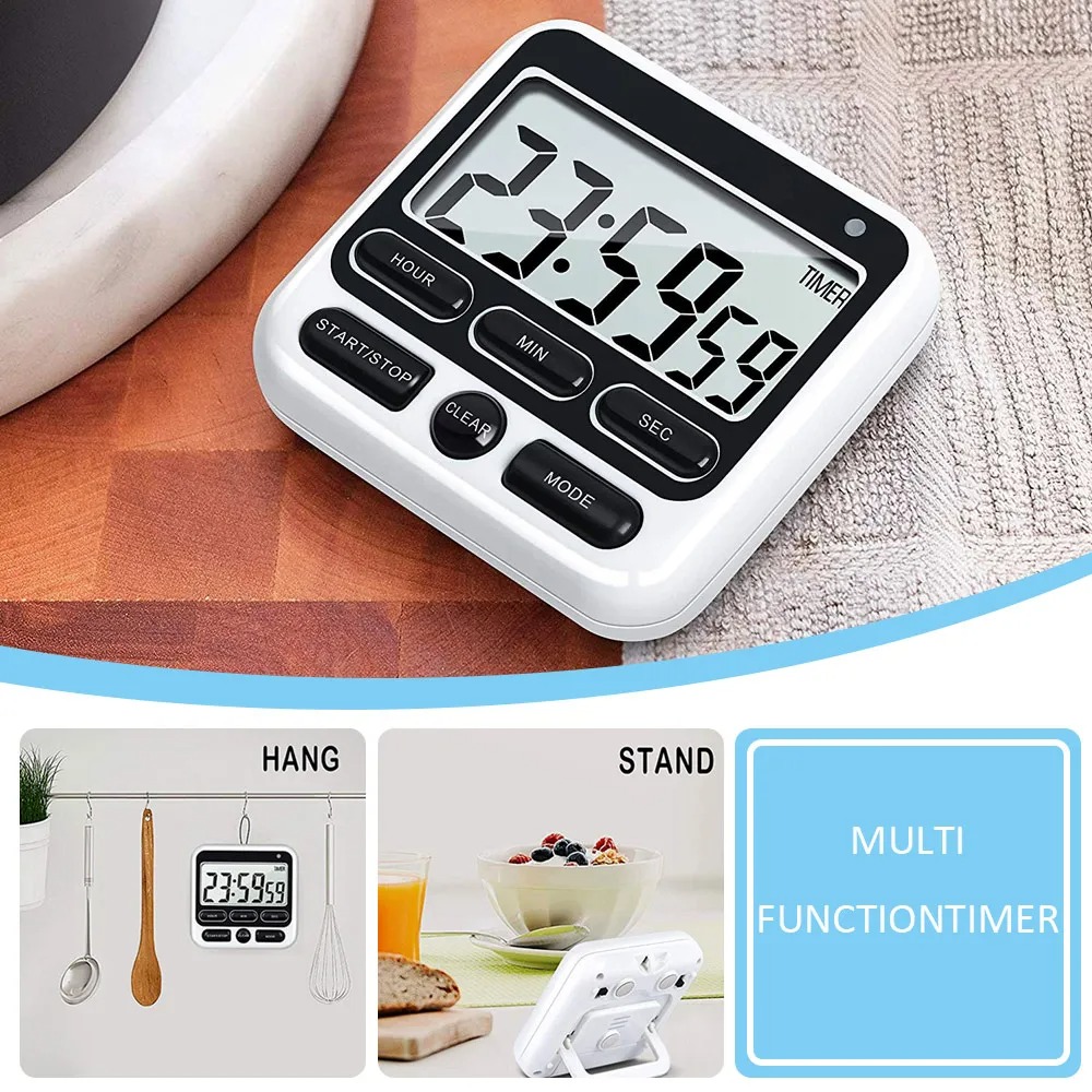 Digital Screen Kitchen Timer Large Display Digital Timer Square Cooking ...