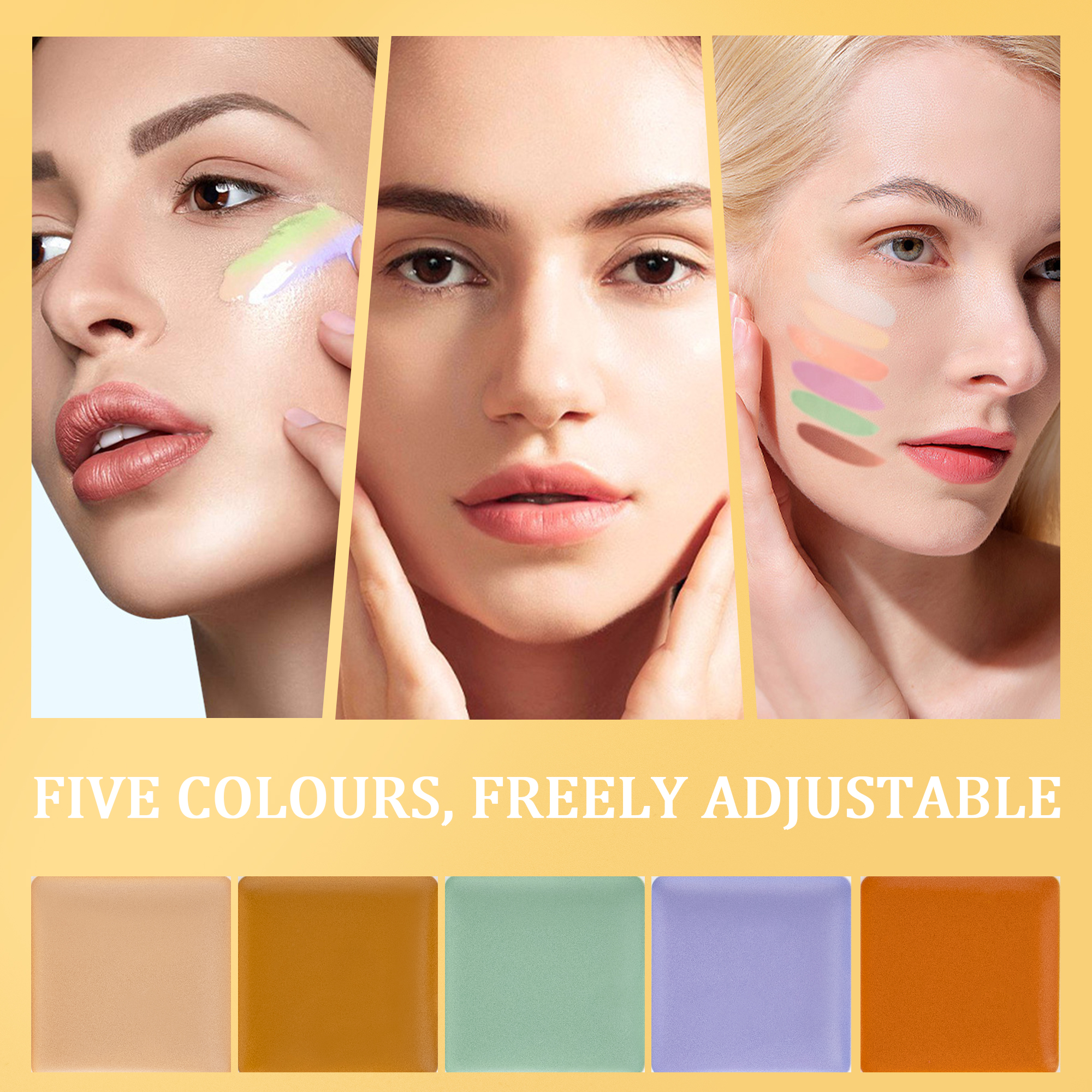 5 Colors Matte Natural Concealer Palette, Facial Brightening ...