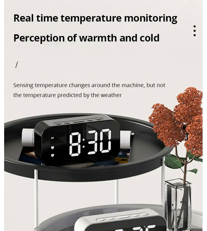 Digital Alarm Clock – Small Clock with LED Display, Temperature ...