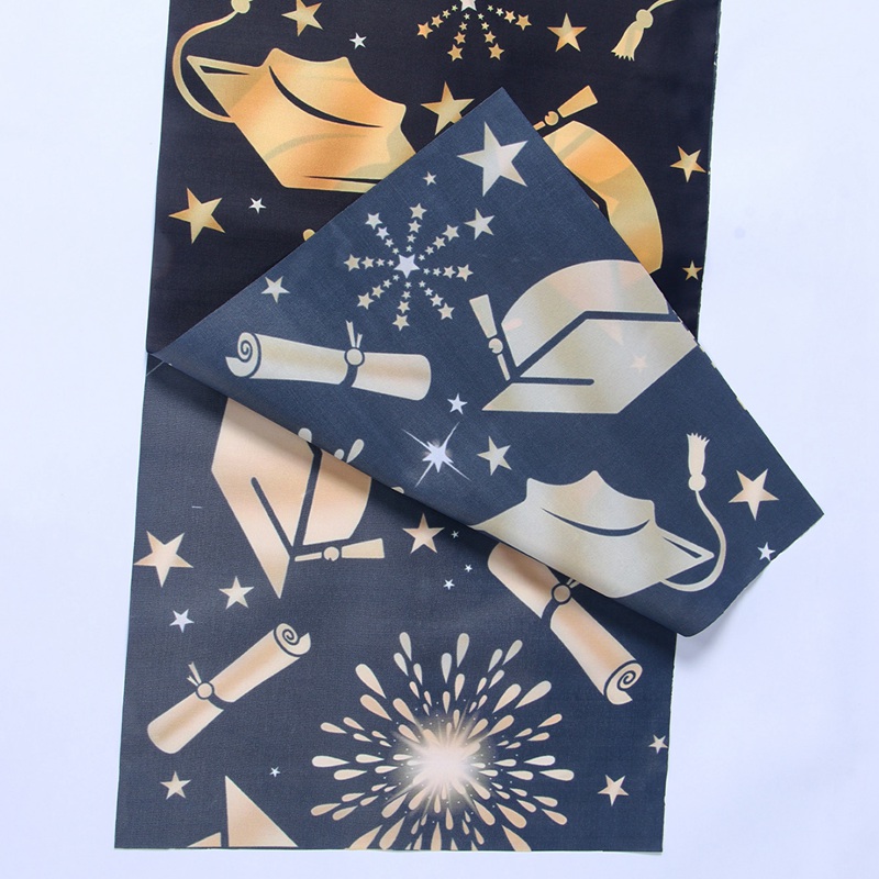 35*180cm Congrats Grad Table Runner Graduation Cap Printed Pattern ...