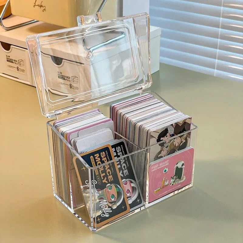 thumbnail image 2 of 1pc Transparent Storage Box Kpop Photocard Box Idol Cards Storage Containers Kpop Album Plastic Stickers Card Organizer Case I.241262981 2 of 14