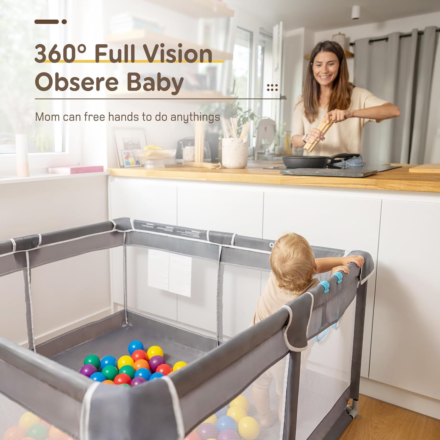 Playpen Baby Kids Play Fence Rectangle Playpen Safety Play Yard Indoor ...