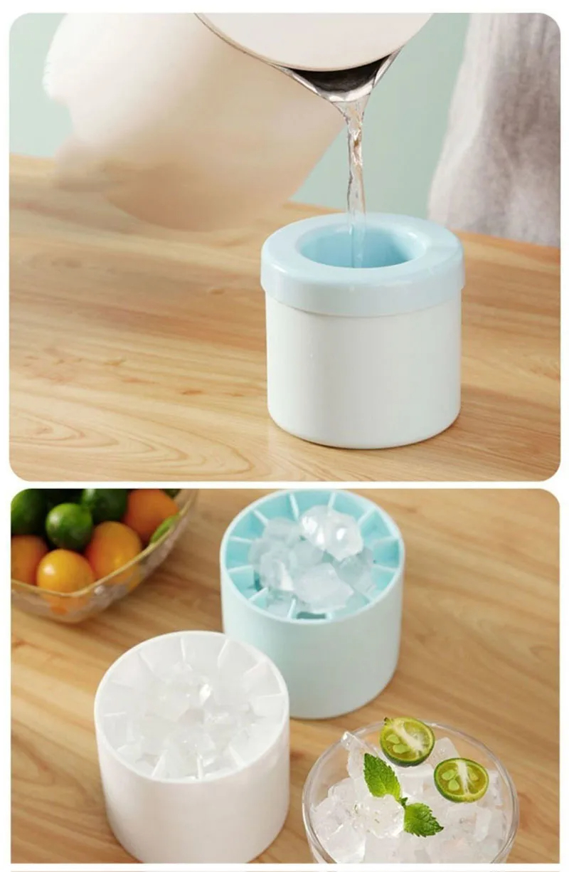 Silicone Ice Cube Mold Round Ice Bucket Summer Homemade DIY ...