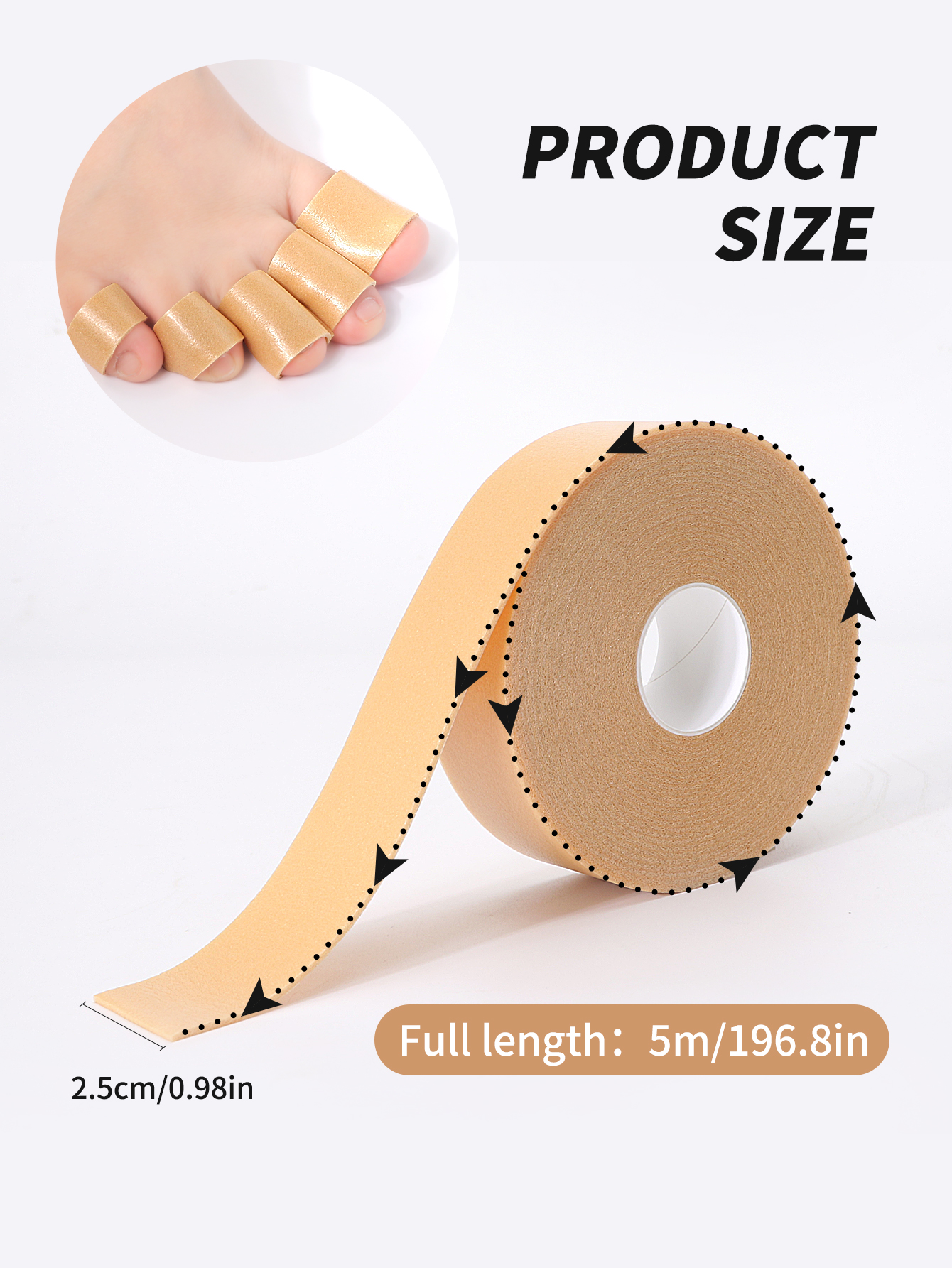 1 Rolls Moleskin Tape Adhesive Pads Blister Prevention Tape AntiWear