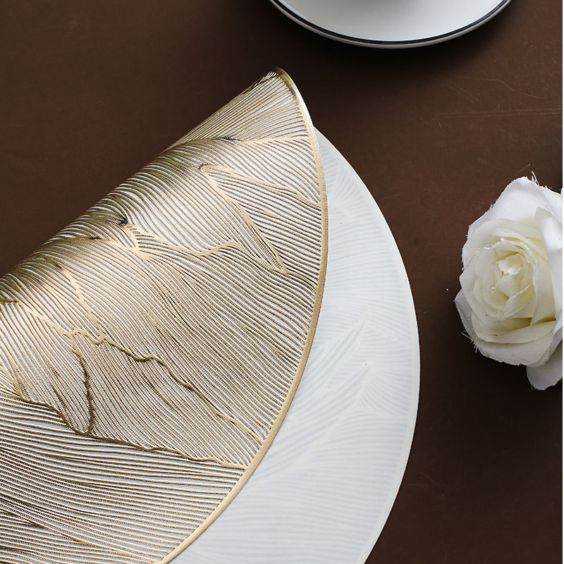 PVC Feather Placemat Nordic Style Hot Stamping Decorative Mat ...