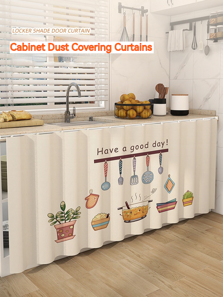 Cabinet Curtain Decorative Dust-proof Kitchen Cabinet Curtains | Shopee ...