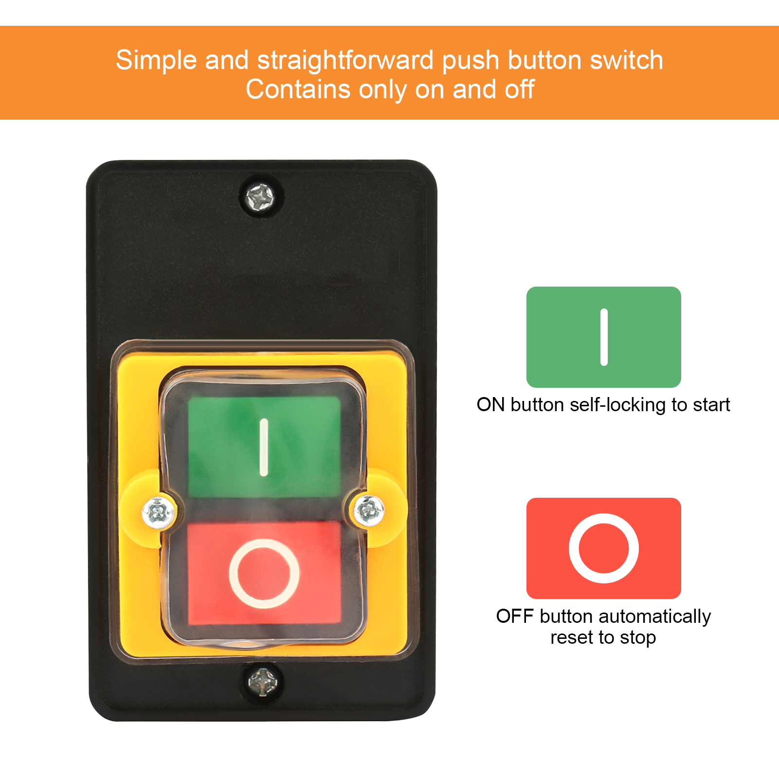 1qiwan-my AC 220V/380V 10A KA0-10KH Waterproof Push Button Electric ...