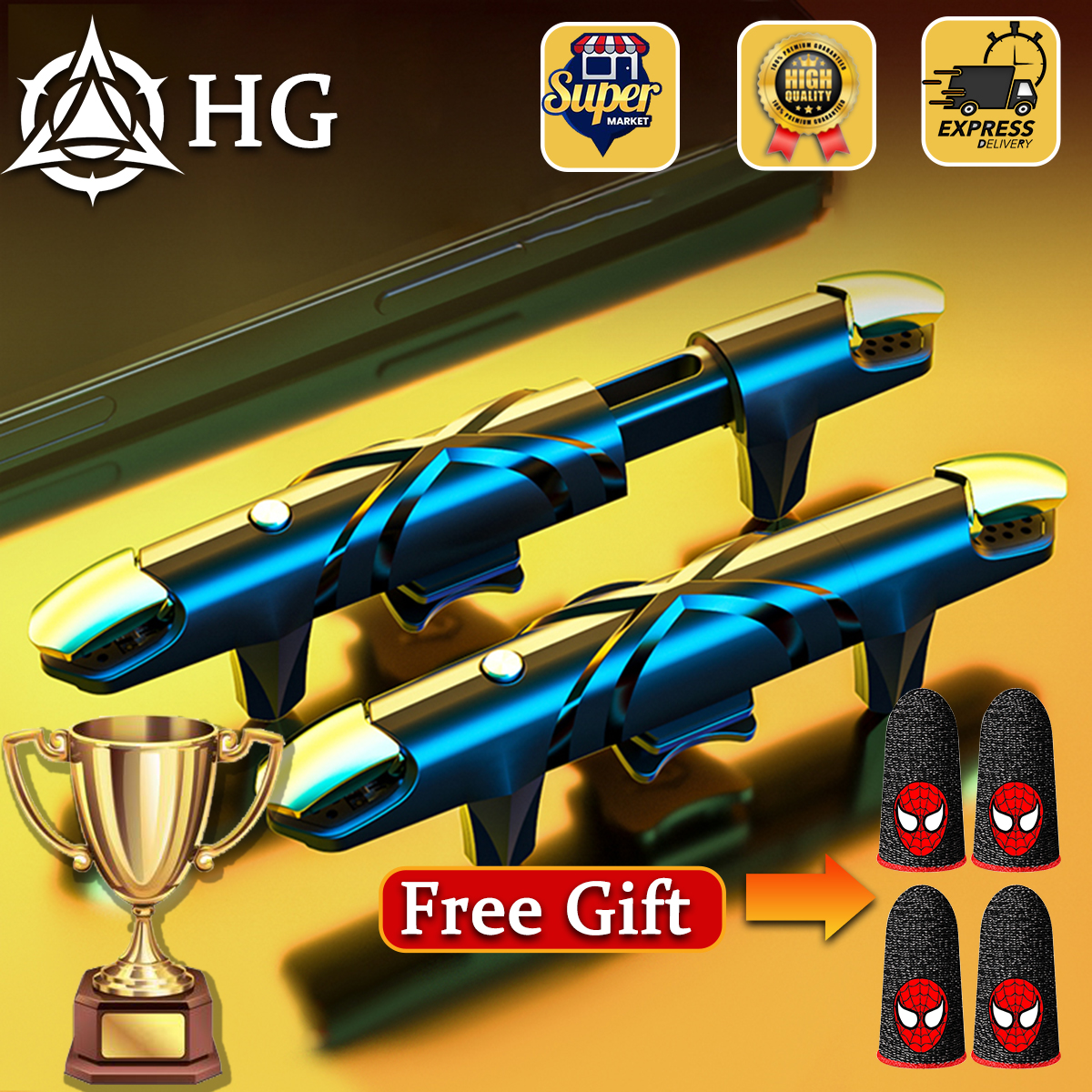 【Free Gift】HG G5 Electric Mobile Game Controller for PUBG Gaming ...