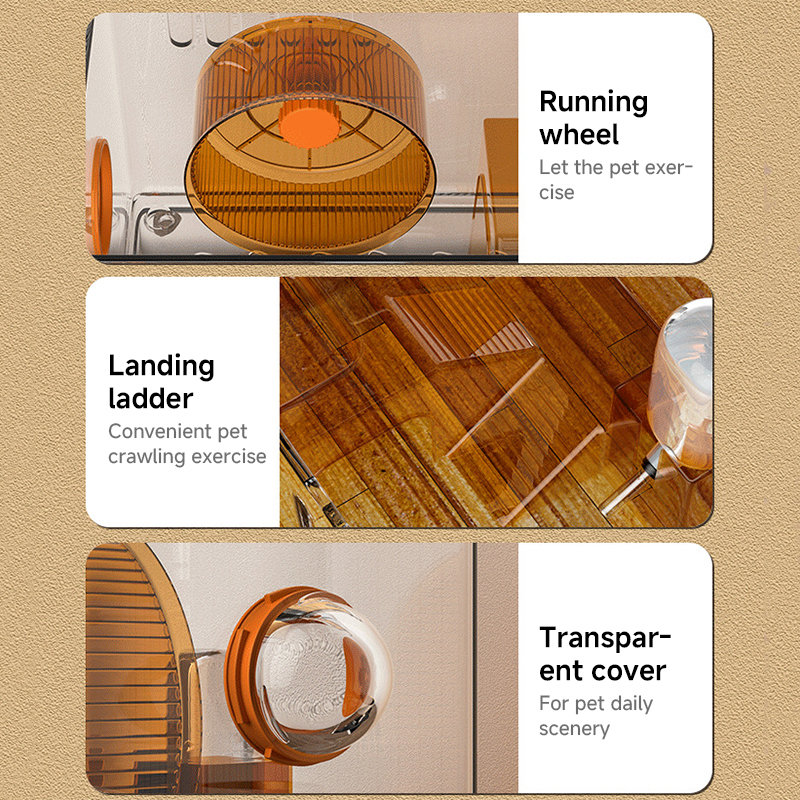 Image showcasing Hamster Villa Transparent Luxury Hamster Cage Habitats Acrylic toys ...