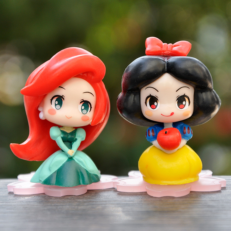 9Pcs/Set Q Version Little Princess Figure Snow White Cinderella Mulan ...
