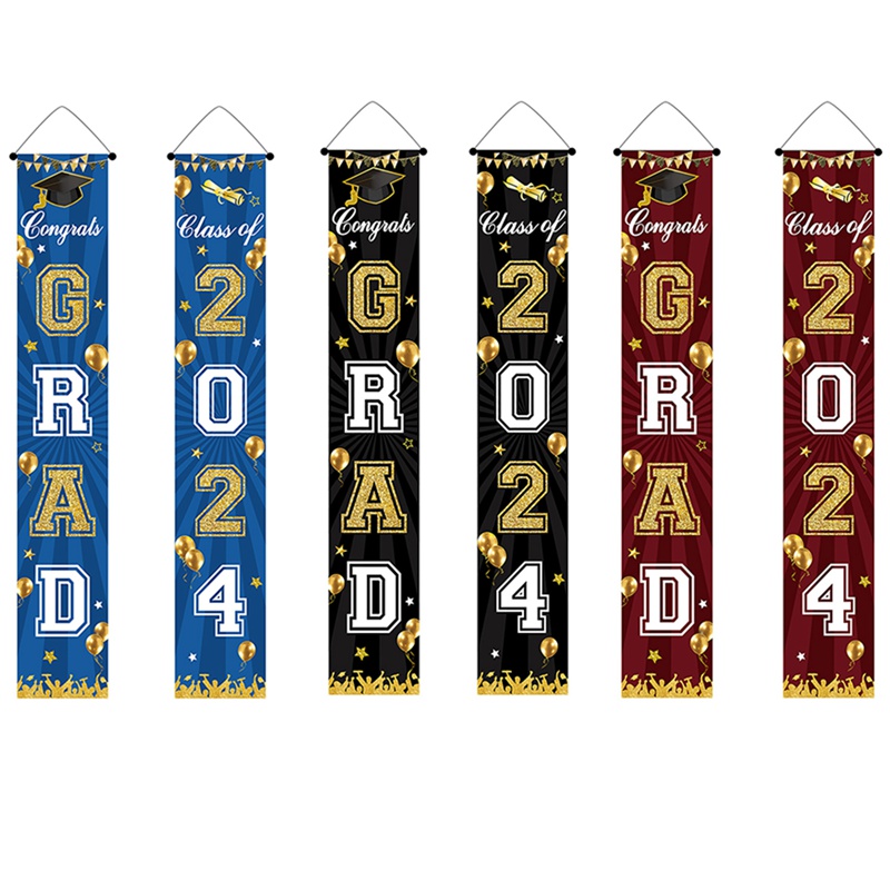 2pcs Graduation Door Curtain 2024 GRAD Themed Door Banner 30*180cm ...