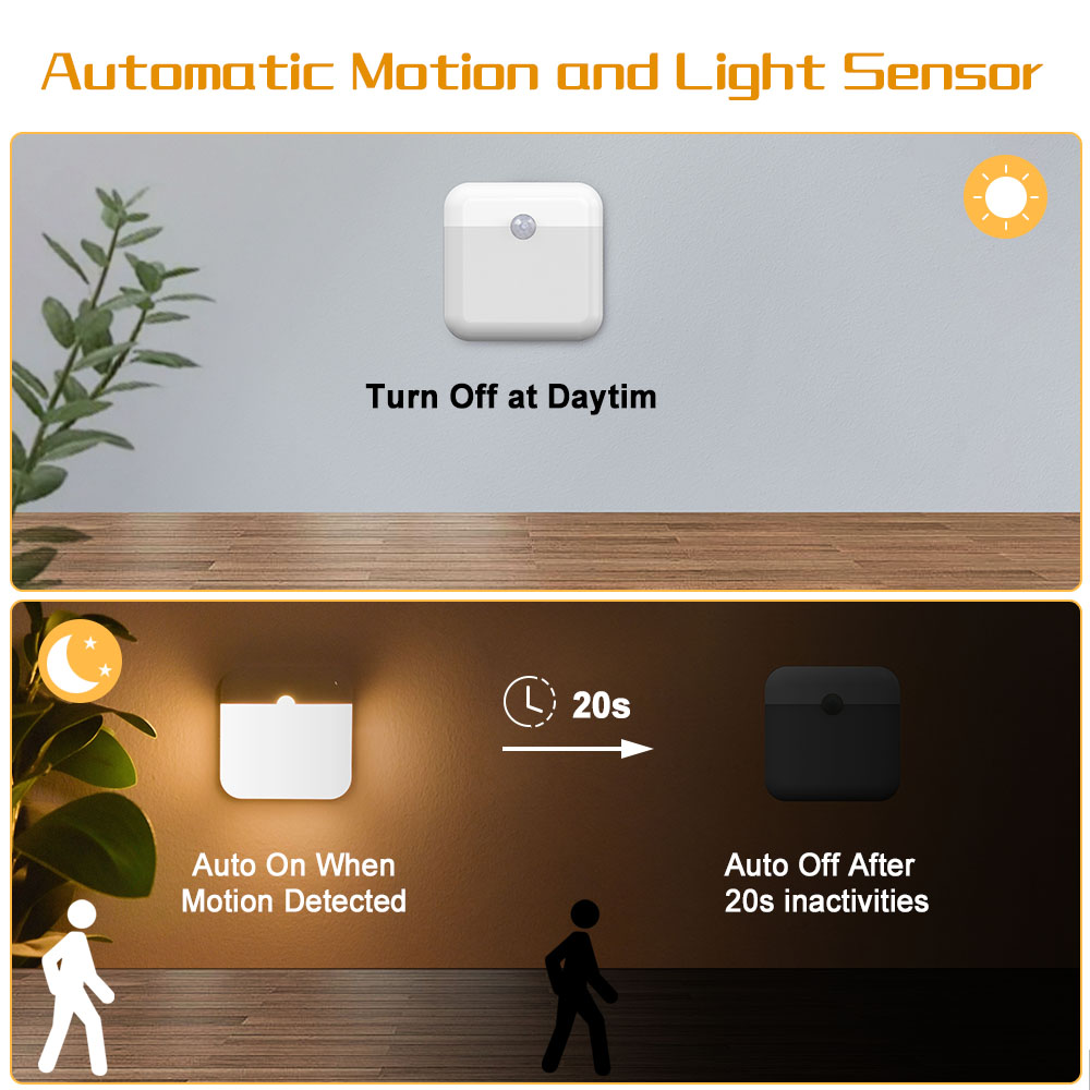 LED Motion Sensor Night Light USB TYPE-C Rechargeable Magnetic design ...