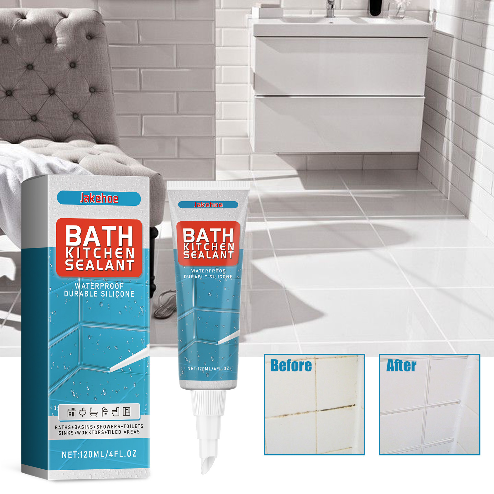 Jakehoe Waterproof Bathroom Sealant Waterproofing Of Bathroom Tiles ...