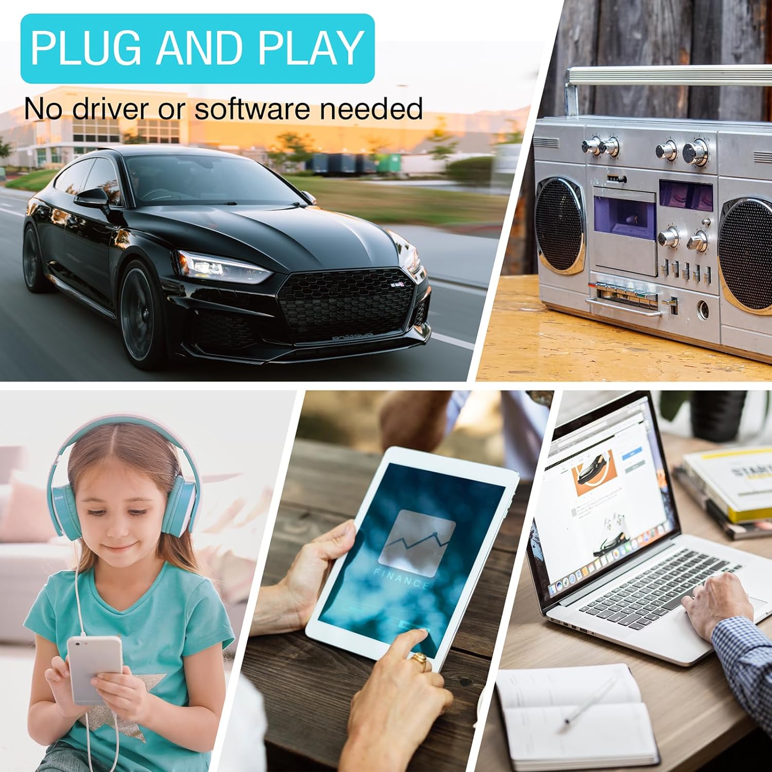 BOMGE Audio Cassette Aux Adapter, Bluetooth 5.0 Cassette Receiver ...