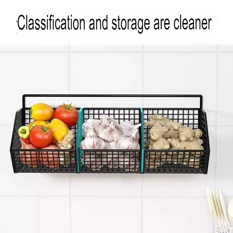 Kitchen Storage Wall-Mounted Rack Storage Rack Onion Ginger Garlic ...