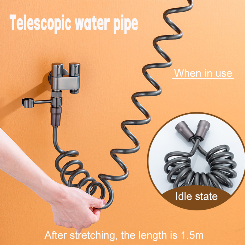 High Pressure Bidet spray set Stainless steel Two way tap Bathroom Hand