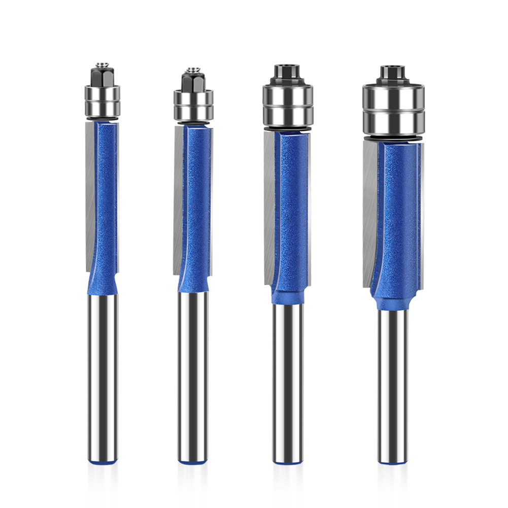 Vsharp Top Double Bearing Flush Trim Router Bits for Wood 6mm 1/4 Shank ...
