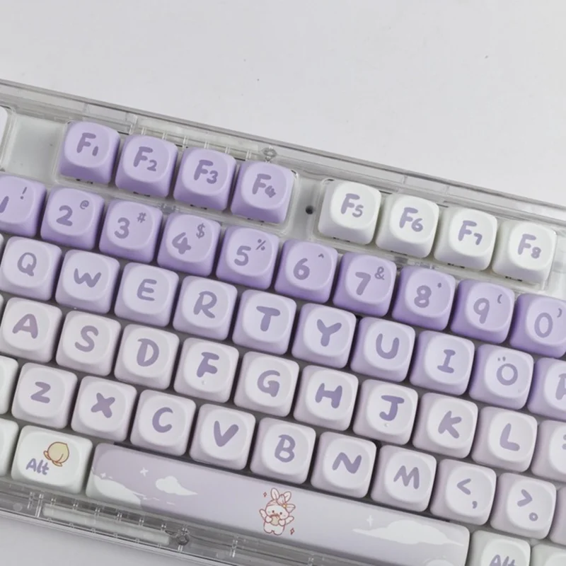 Keycaps 137 Keys Purple Rabbit Moa Profile Dye-sublimation for Cherry ...
