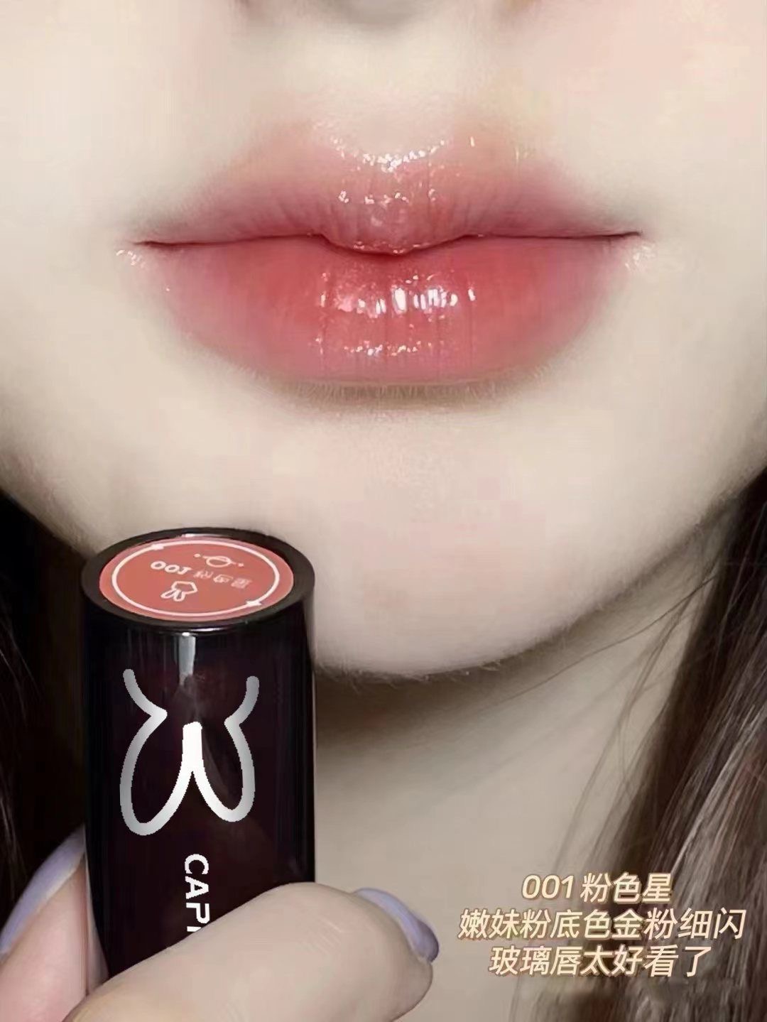 CAPPUVINI new small black tube rabbit lip glaze, nude lipstick, velvet ...