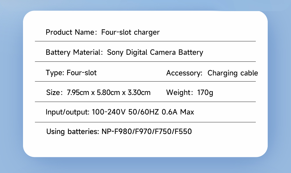 CITYORK 10800mAh NP-F980 accu [PD 20W/Type-C], accu voor Sony NP-F980 F970 F975 F960 F930 F770 F750 F730 F570 F550 F530 F530 F330 Alle Sony NP-F Series Batterijen y accu, voor Sony- camera's