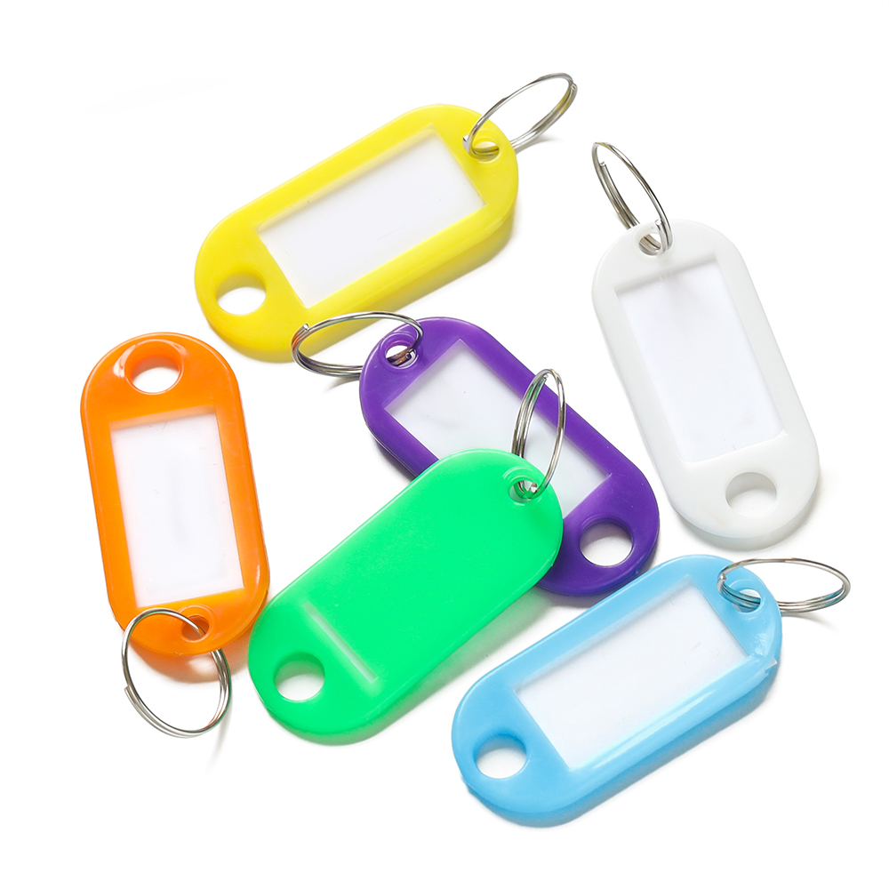 St. kunkka 50Pcs Portable Key Tag Label Tough PP Plastic Keychain Made ...