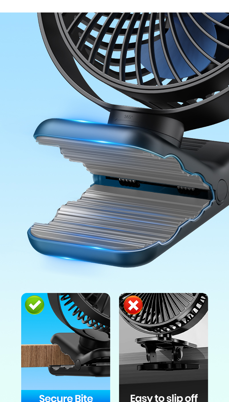 MAGIC SELECT Clip Fan With 5 Speeds Silent Table Fan With - View #10