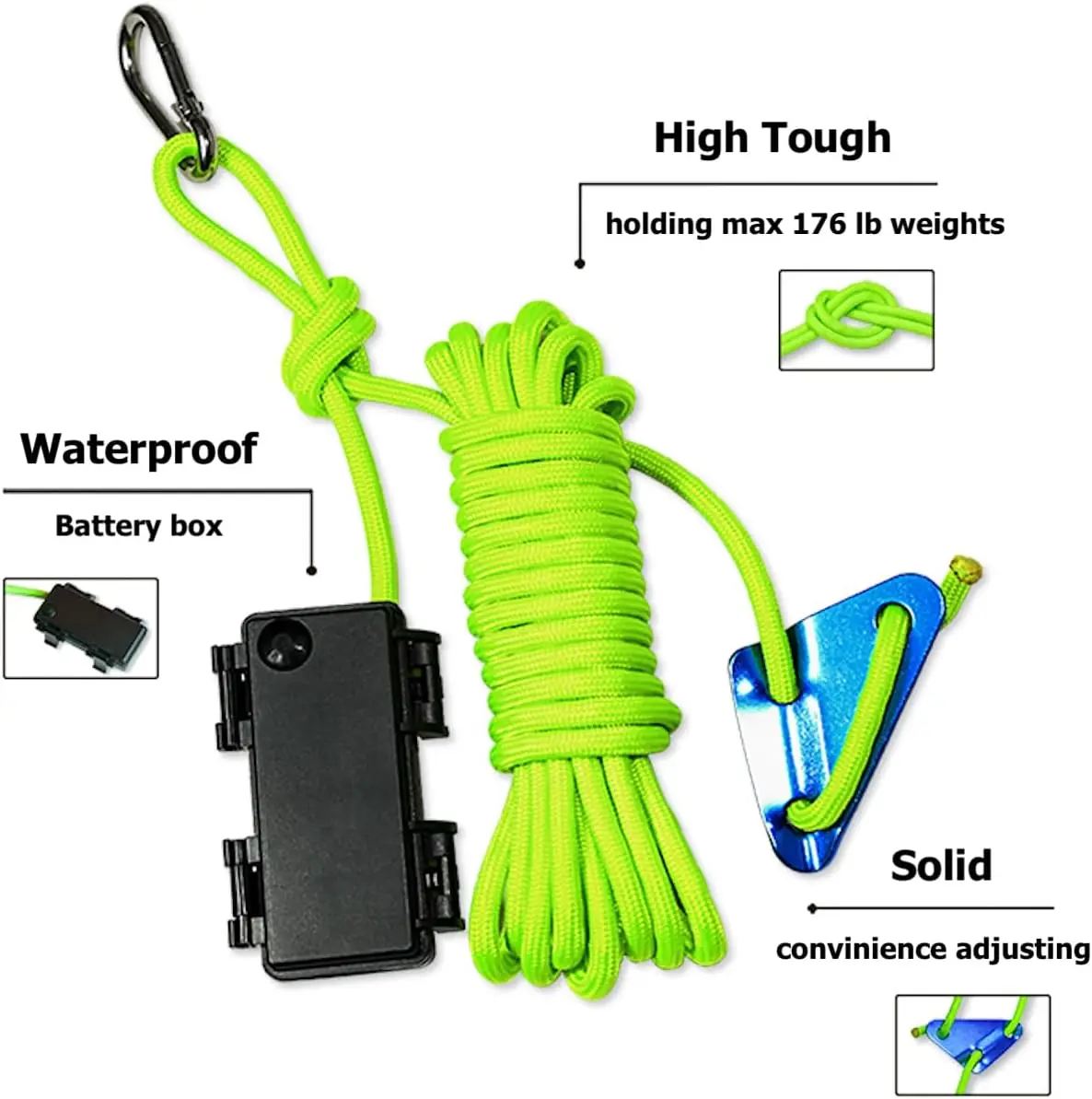 [Warrior1] LED Camping Wind Rope Luminous Lamp Awning Tent Roof Anti ...
