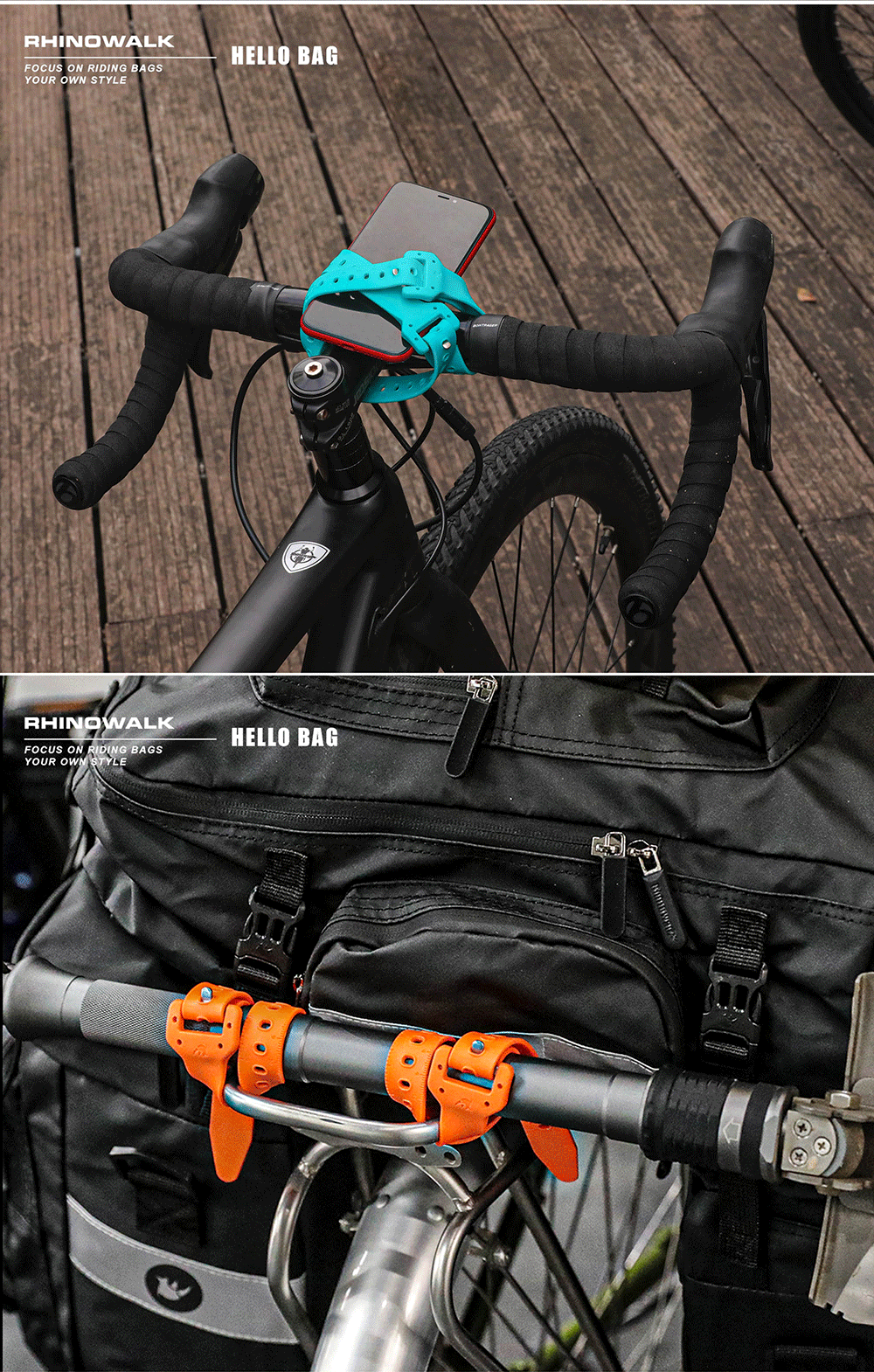 Rhinowalk Short style TPU Bicycle Straps Rope Bandage Baggage Wrapped ...