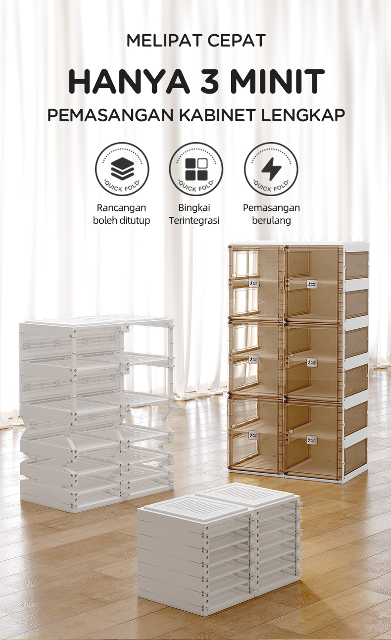 ANTBOX Shoe Box Side Clear Display Cabinet 12Pairs Installation Free ...